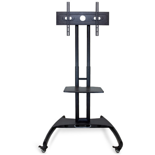 Luxor Adjustable Height TV Stand.Fits 40" to 60" screen size TVs..Shelf provides room for television accessories and storage..Simple height adjustment with push buttons in 2" increments (46.5" to 62.5")