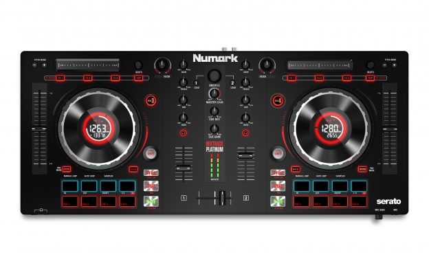 Numark 4-Deck Advanced DJ Controller with Jog Wheel Displays and Effects Paddles