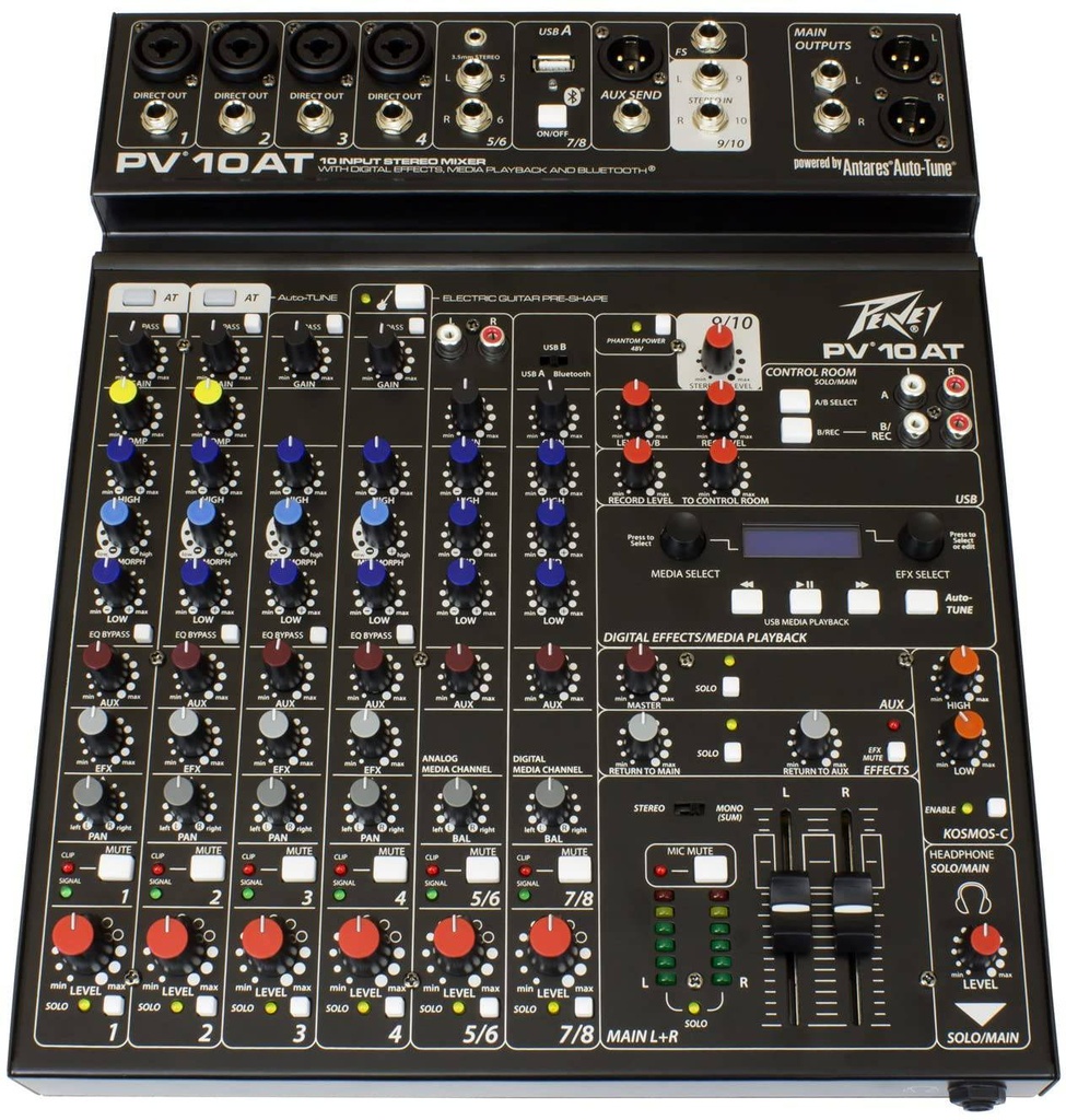 Peavey PV10AT 10 INPUT STEREO MIXER DIG EFF/BT/AUTO TUNE