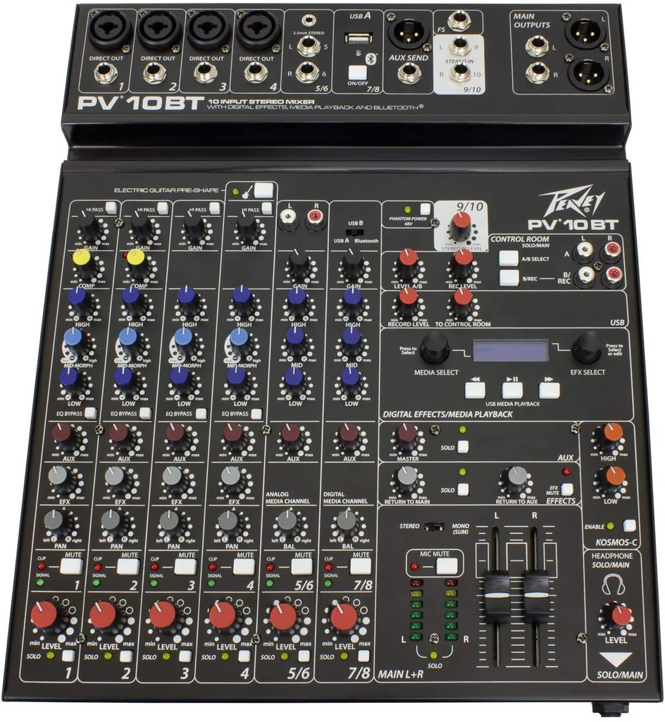 Peavey PV10BT 10-Channel Mixer with Bluetooth/USB I/O
