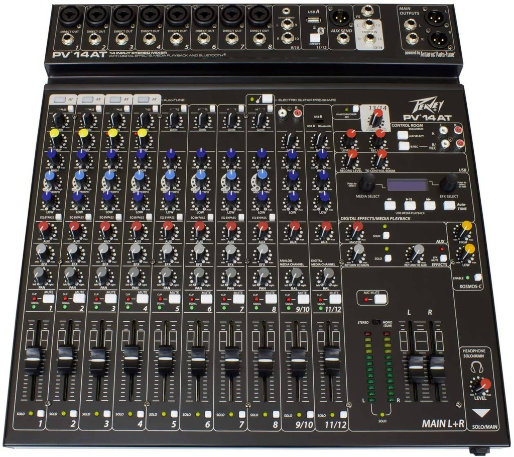 Peavey PV14AT 14-ch Mixing Board with Antares® Auto-Tune® pitch correction and Bluetooth
