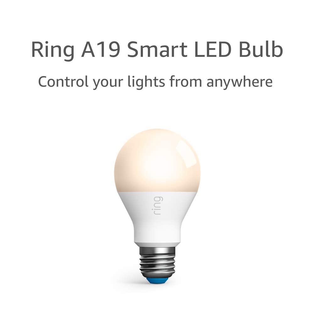 Ring A19 Smart LED Bulb, White (Ring Bridge required)