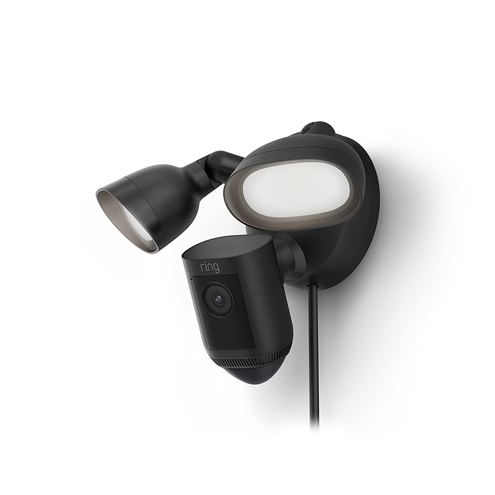 Ring Floodlight Camera with Bird's Eye View & 3D Motion Detection (Black)