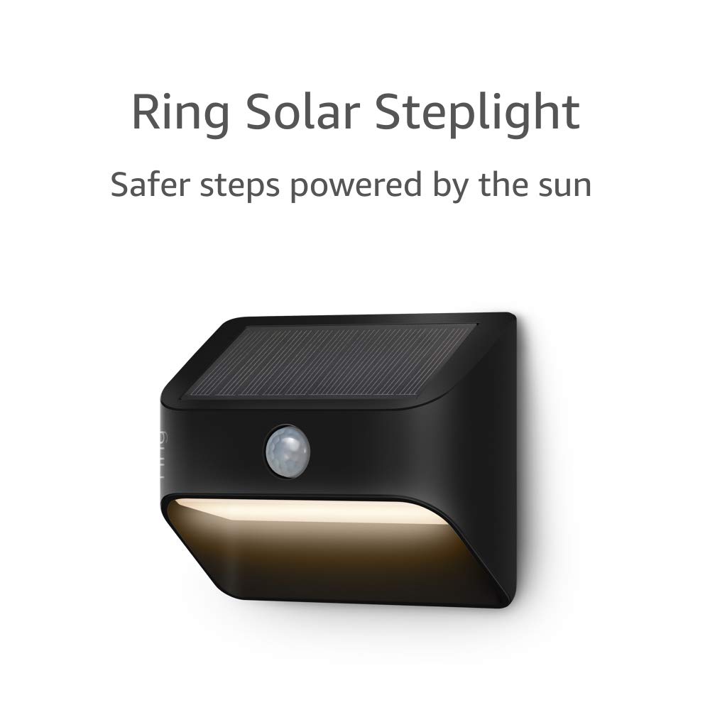 Ring Solar-powered Steplight w/ Motion Detection (Black) ***Ring Bridge Required for Smart Control***