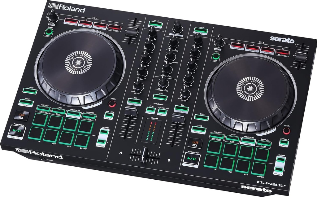Roland DJ-202 4-deck Serato DJ Controller with Drum Machine