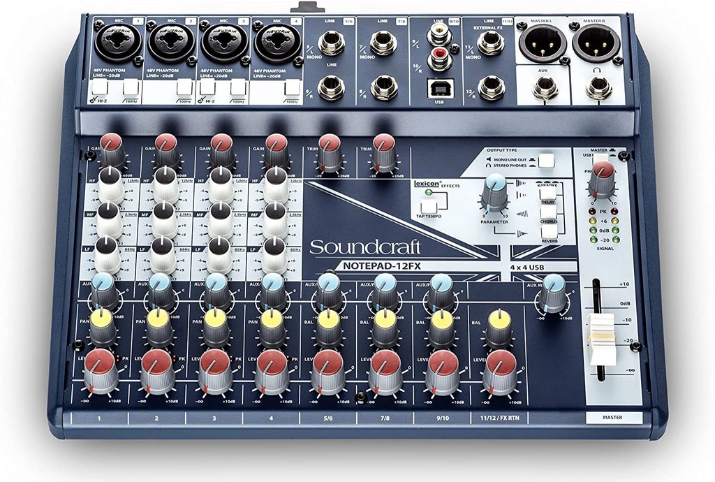 Soundcraft 12-Channel Small-format Analog Mixing Console with USB I/O and Lexicon Effects