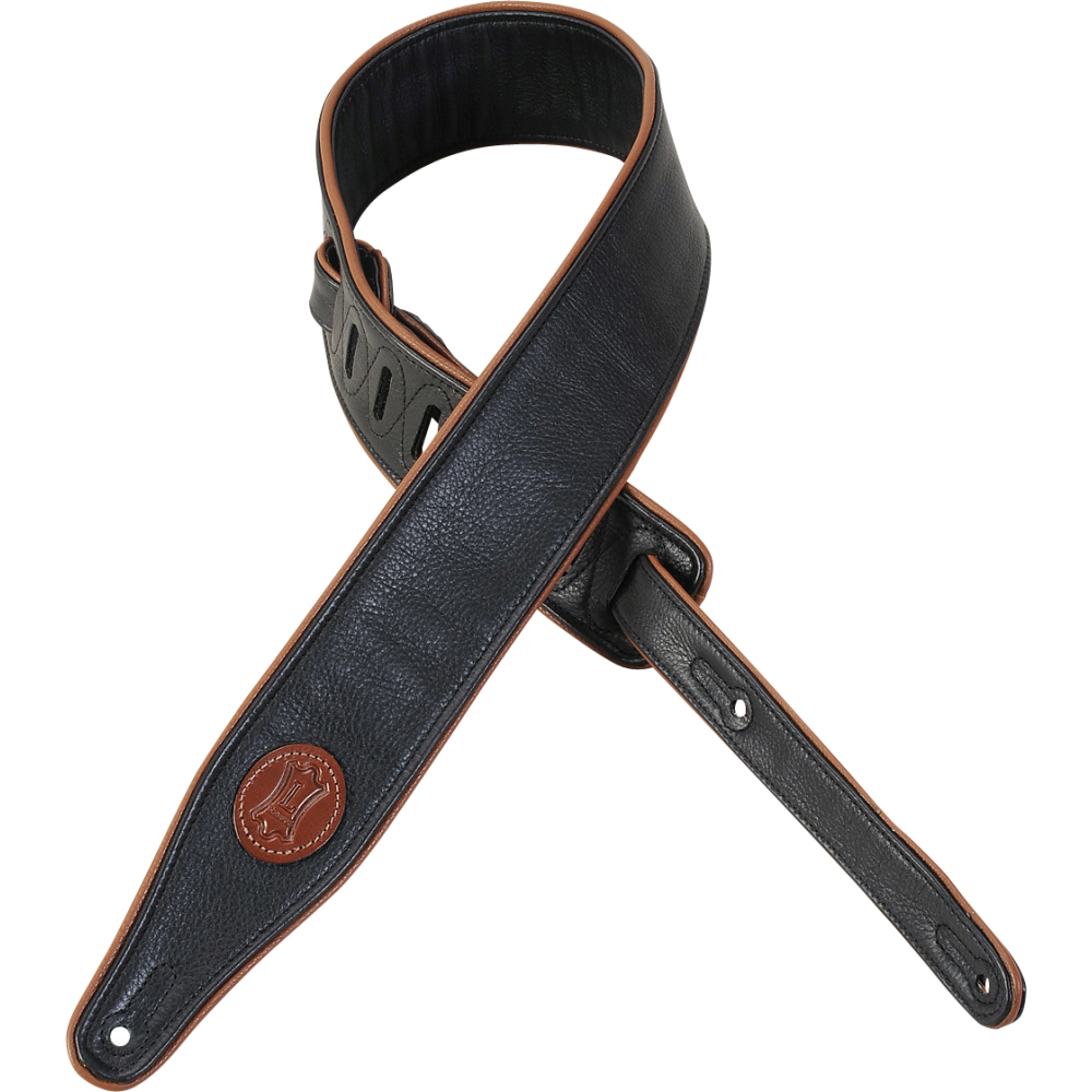 Levy’s 2 1/2" Signature Black Garment Leather Guitar Strap