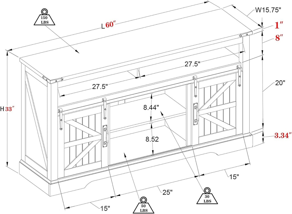 Lorraine Farmhouse TV Stand for TVs up to 65" (Light Oak)