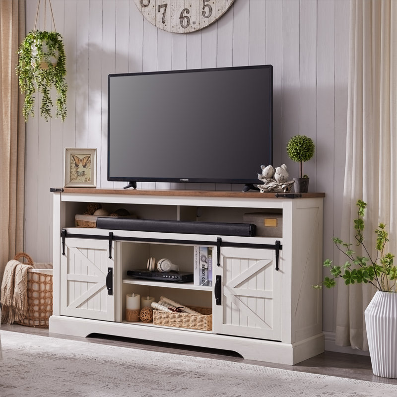 Lorraine Farmhouse TV Stand for TVs up to 65" (Antique White)