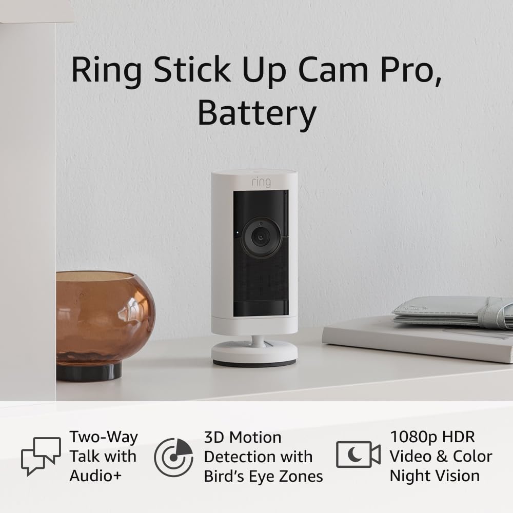 Ring Stick Cam Pro Camera w/ Battery (White)