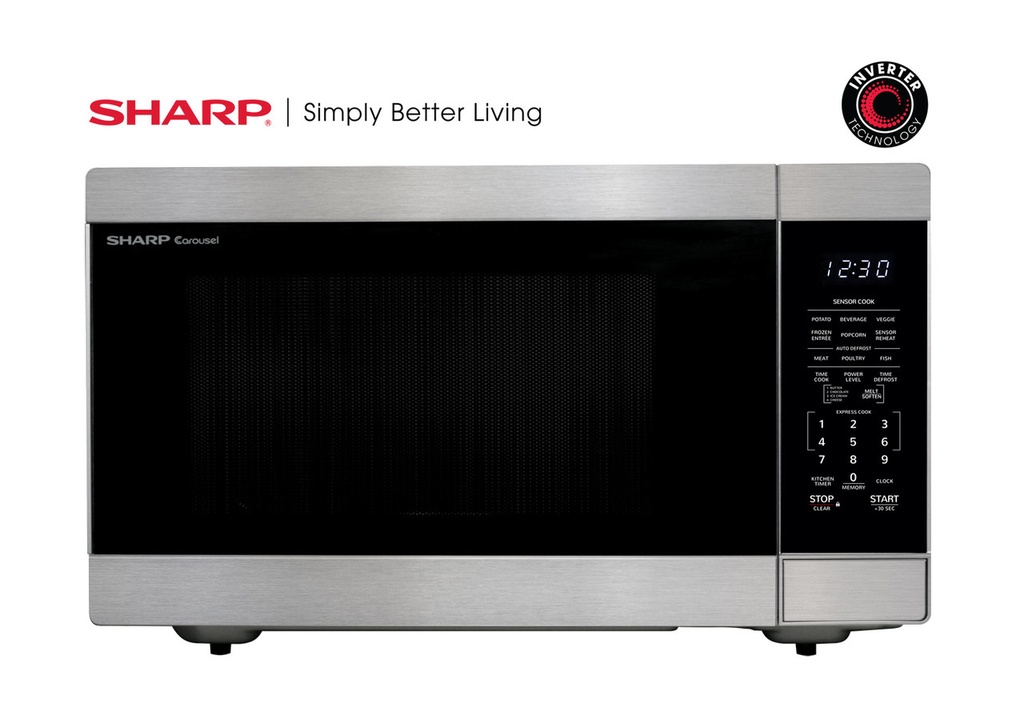 ***Display Model*** Sharp SMC2266HS 1200-Watt 2.2 Cu/ft Stainless Microwave