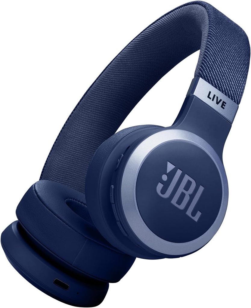 JBL LIVE 670NC Blue Noise-Cancelling On-Ear Wireless Headphones