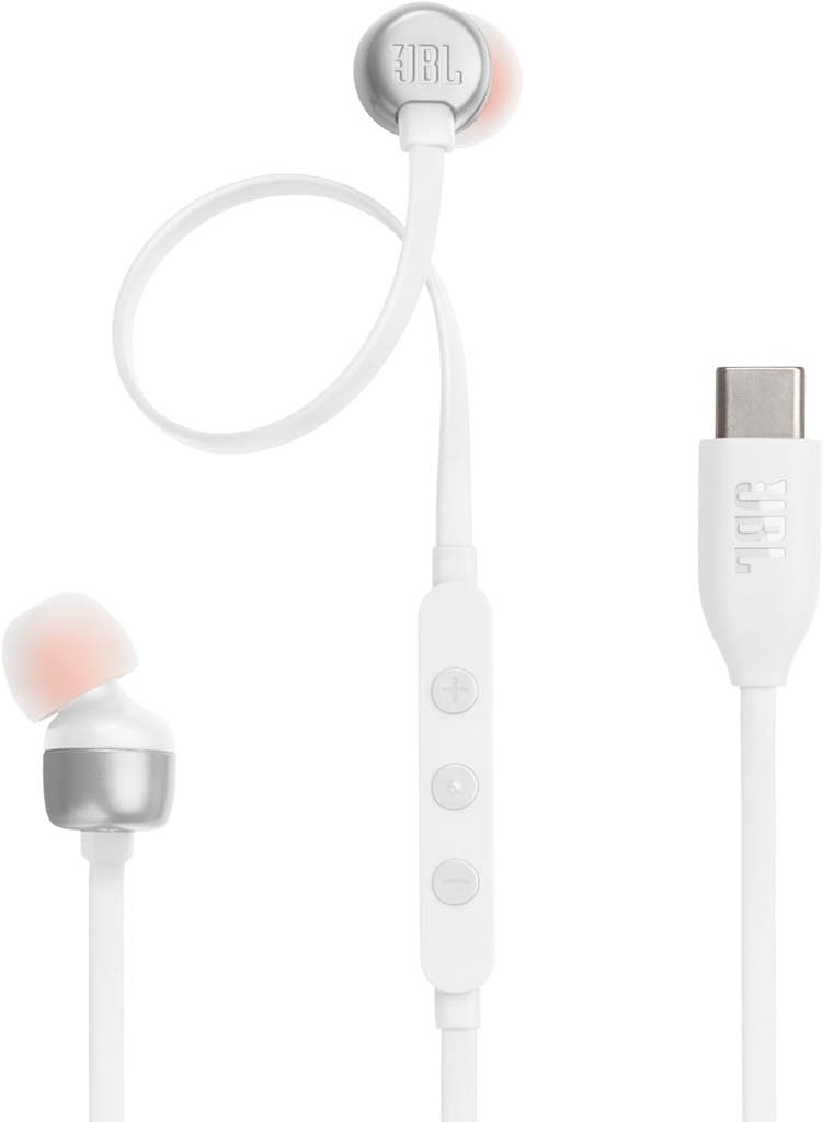 JBL TUNE 310C (Type C) White Wired In-Ear Headphones