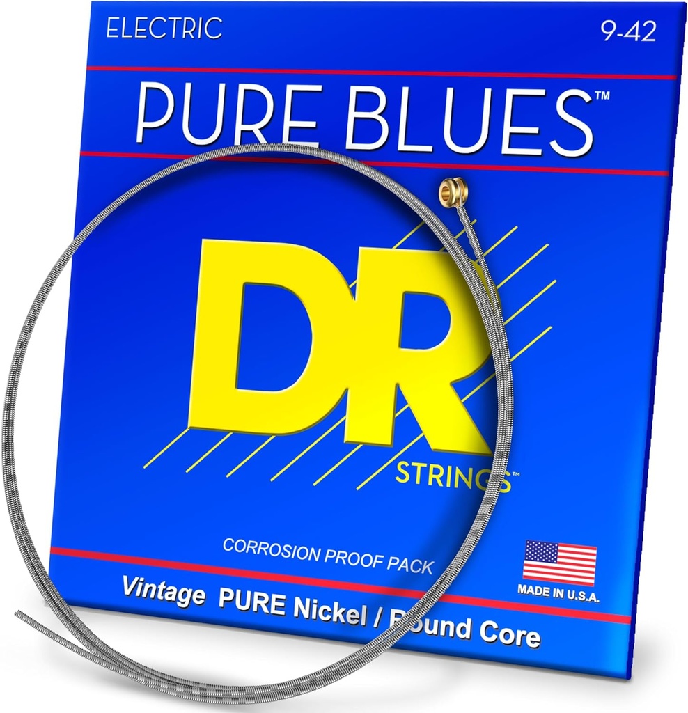 DR Strings PHR-9 Pure Blues Nickel Wrap Round Core 9-42