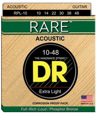 DR Strings RPL-10 Rare Phosphor Bronze Acoustic Guitar Strings 10-48