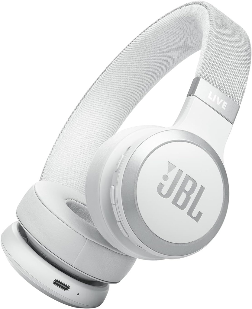 JBL LIVE 670NC White Noise-Cancelling On-Ear Wireless Headphones