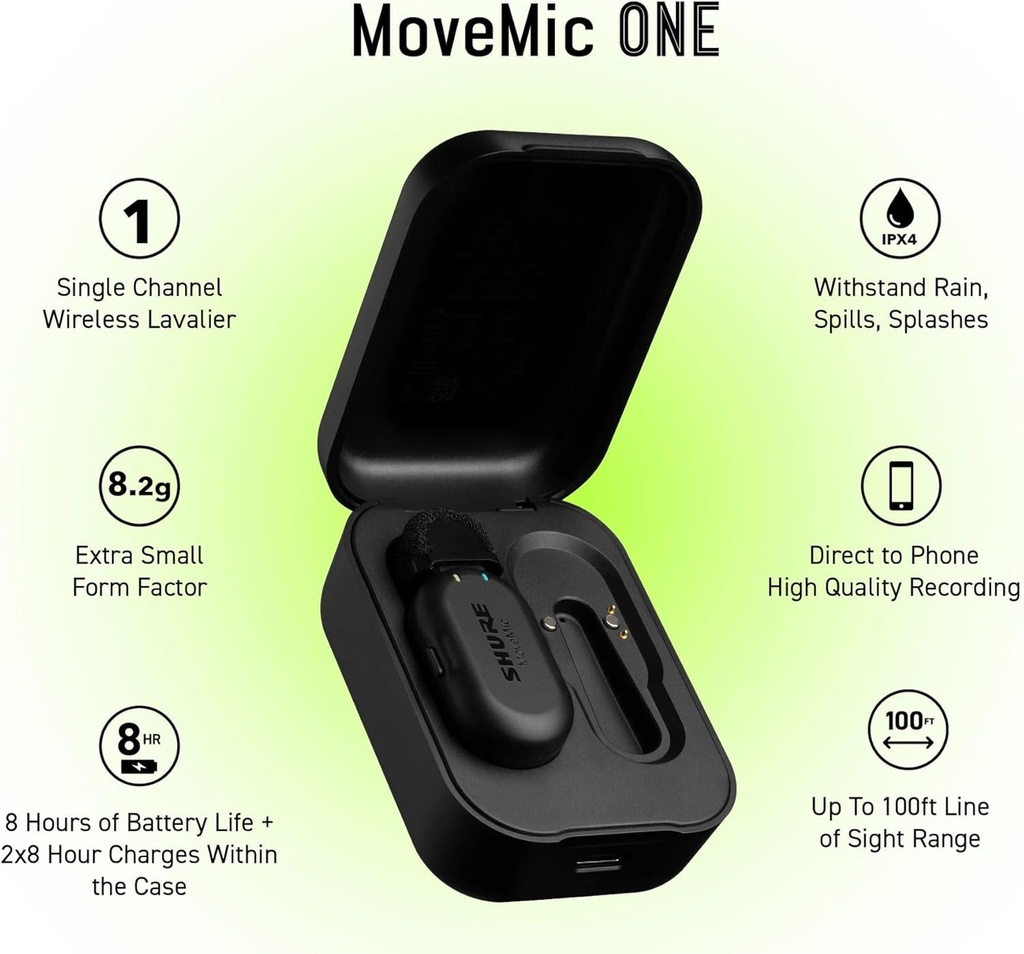 Shure MoveMic One Single-Channel Wireless Lavalier Mic