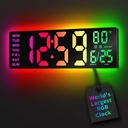 Easy AC-W165A 16.5" Large Digital Wall Clock with RGB