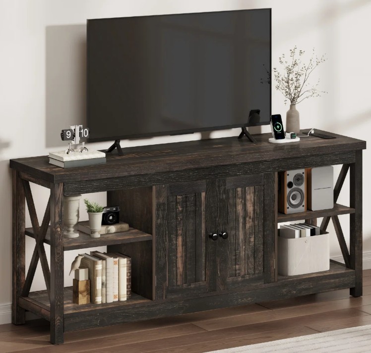 Dark Oak Farmhouse TV Stand for TVs up to 65"