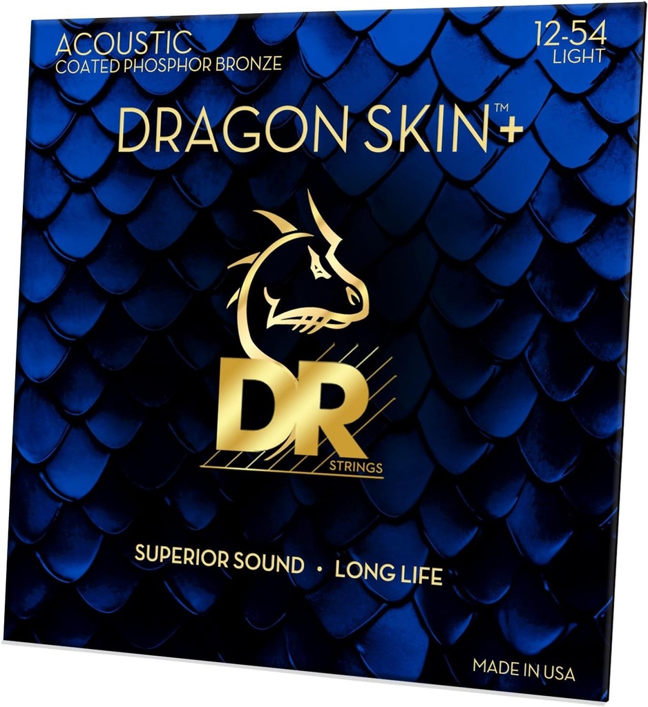 DR Strings DRAGON SKIN+ DAP-12 Extra Light 12-54 Acoustic Guitar Strings