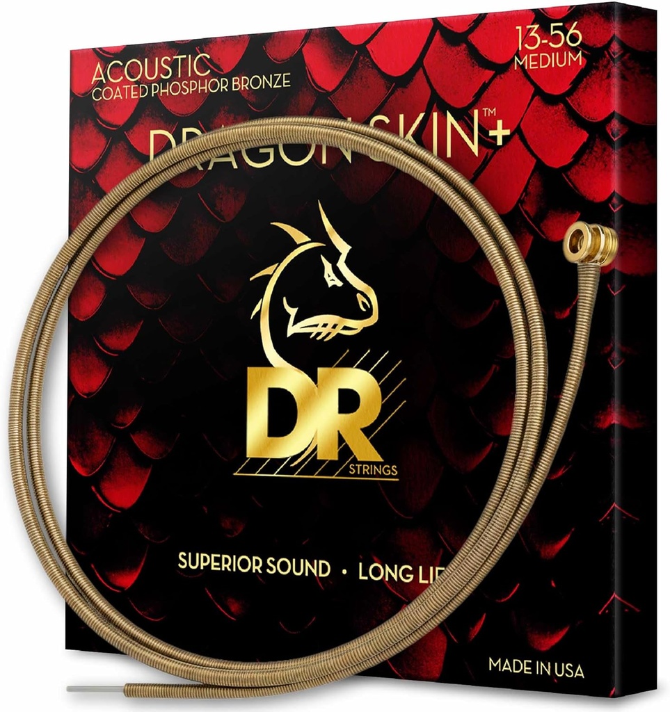 DR Strings DRAGON SKIN+ DAP-13 Extra Light 13-56 Acoustic Guitar Strings