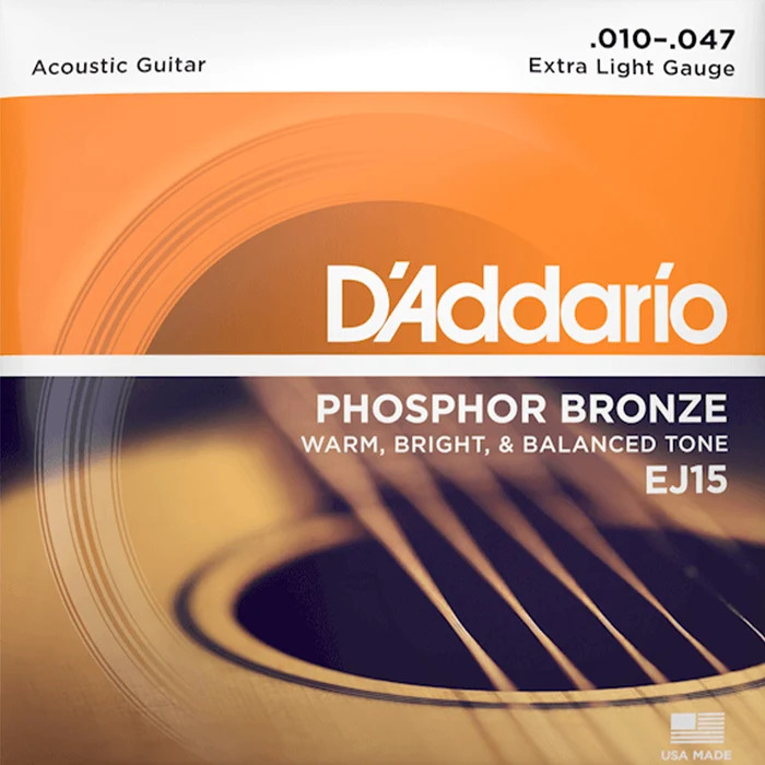 D'Addario EJ15 Acoustic Phosphor Bronze Extra Light 10-47