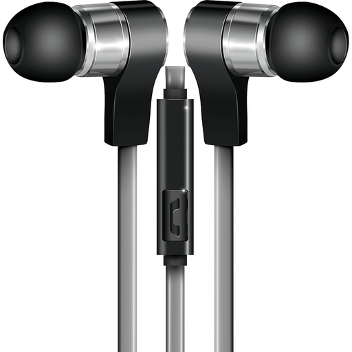 [CVE130SIL] Coby In-Ear Metal Silver Headphones w/ Mic