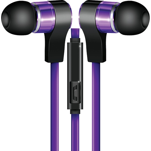[CVE130VIO] Coby In-Ear Metal Violet Headphones w/ Mic