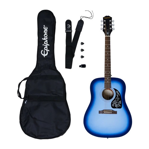 [PPAG-EASTARSLBCH1] Epiphone Starling 6-string Acoustic Guitar with Guitar Strap, Picks, Clip-on Tuner and Gig Bag - Blue