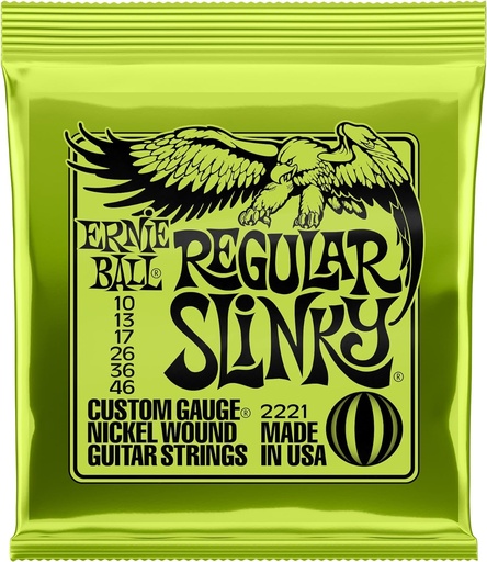 [2221] Ernie Ball 2221 .010-.046 Regular Slinky Nickel Wound Electric Guitar Strings