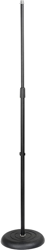 [RI-MICRB10] Rok-It Tubular Microphone Stand with 10” Round Base and Easy-Twist Clutch Height Adjustment.