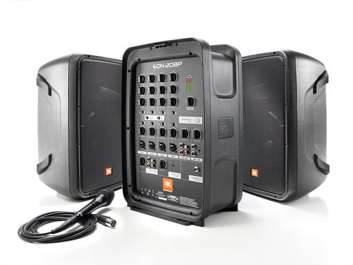 [EON208P] JBL Pro Packaged 8" 2-Way PA with Powered 8-Channel Mixer and Bluetooth 300W