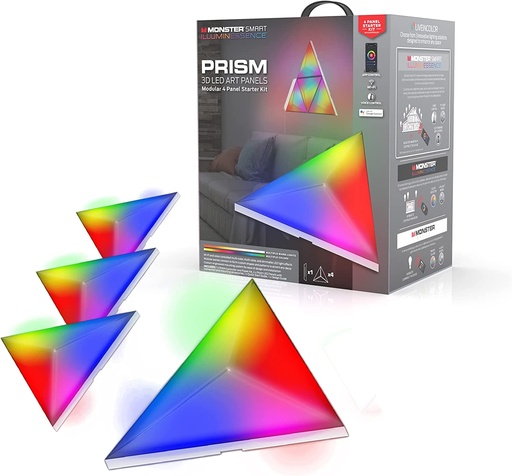 [MLB7-1034-RGB] Monster 4-piece Smart 3D LED Panel Starter Kit
