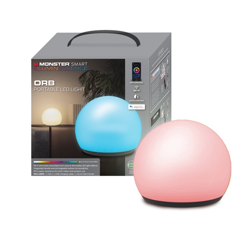 [MLB7-1036-RGB] Monster SMART WIFI 7" LED PORTABLE LIGHT ORB
