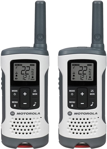 [T280] Motorola 2-Way Radio 2pk White w/ Red Case up to  25-Mile range VOX