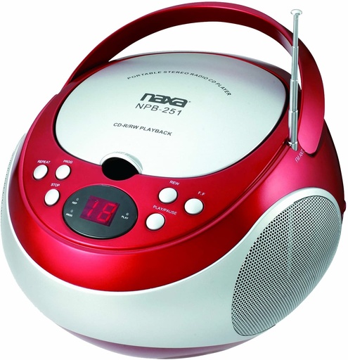 [NPB-251-R] Portable CD Radio Player-Red