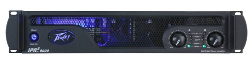 [IPR-2 2000] Peavey Digital Power Amplifier Rated Watts 2ch x 2 ohms: 900 watts 1% THD both channels driven @ 1kHz...Rated Watts 2ch x 4 ohms: 570 watts 1% THD / ..Rated Watts 2ch x 8 ohms: 325 watts 1% THD / 300 watts 0.15% THD, both channels driven @ 1kHz.