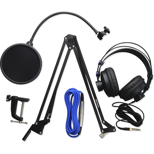 [BROADCASTACCKIT] PreSonus Broadcast Accessory Pack with Boom Arm, Pop Filter, Headphones, and XLR Cable for Podcasting, Streaming & Gaming