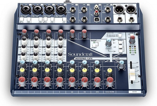 [Notepad-12FX] Soundcraft 12-Channel Small-format Analog Mixing Console with USB I/O and Lexicon Effects