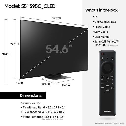 [QN55S95C] Samsung QN55S95C 55" QD-OLED 4K 120Hz TV