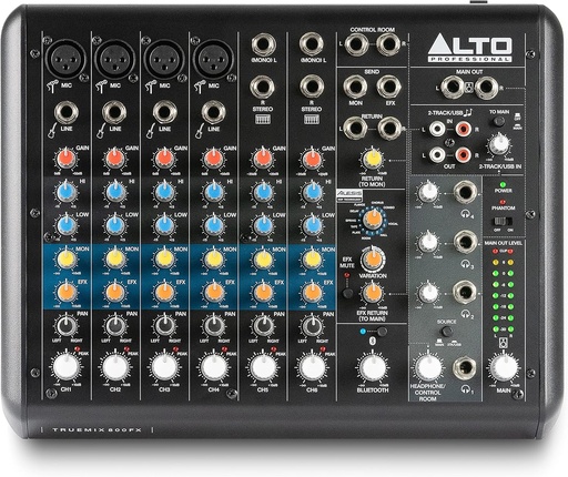 [TrueMix 800FX] Alto TrueMix 800FX 8- Channel Analog Mixer w/ Bluetooth