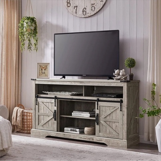 [BDC60TTC-LRO-WF] Lorraine Farmhouse TV Stand for TVs up to 65" (Light Oak)