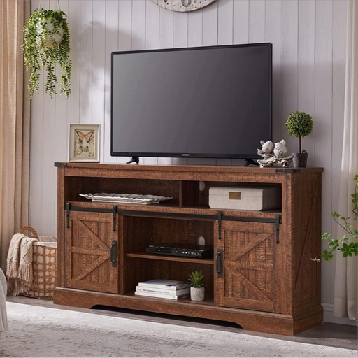 [BDC60TTC-RBW-WF] Lorraine Farmhouse TV Stand for TVs up to 65" (Rustic Brown)