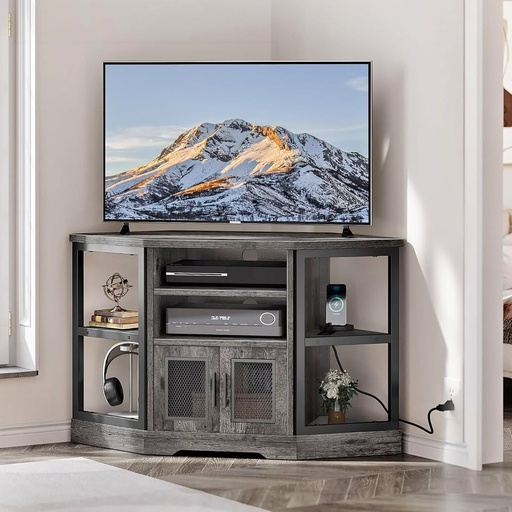 [FTLFTS-6016] FTLFTS-6016 Vintage Style Corner TV Stand for Up to 55 inches