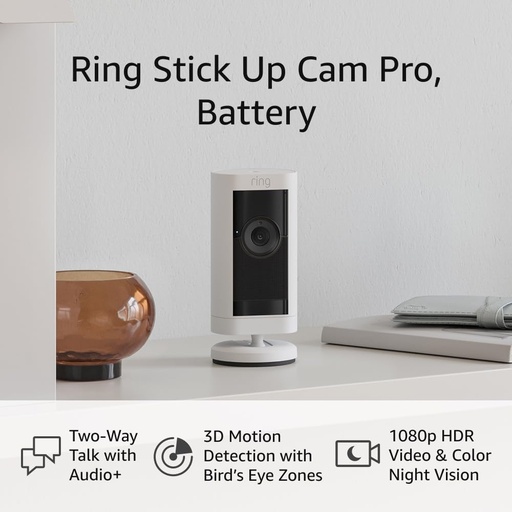 [Stick Cam Pro Batt White] Ring Stick Cam Pro Camera w/ Battery (White)