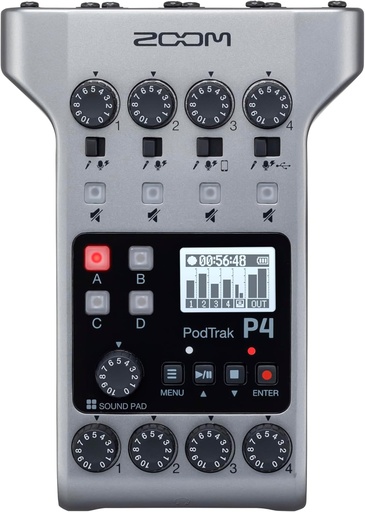 [PodTrak P4] Zoom PodTrak P4 4-input Ultimate Recorder for Podcasting