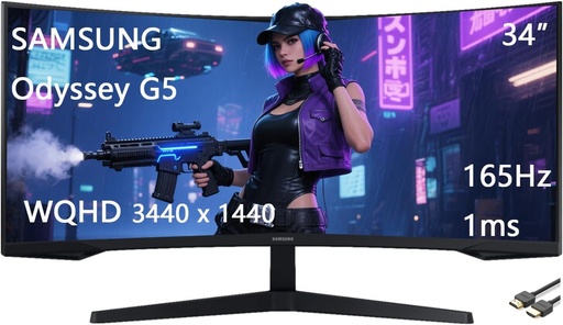 [LC34G55TWWNXZA] Samsung Odyssey G5 34" 165Hz UltraWide Monitor