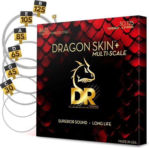 [DBSM6-30] DR Strings DBSM6-30 Bass Guitar 6-Strings | DRAGON SKIN+