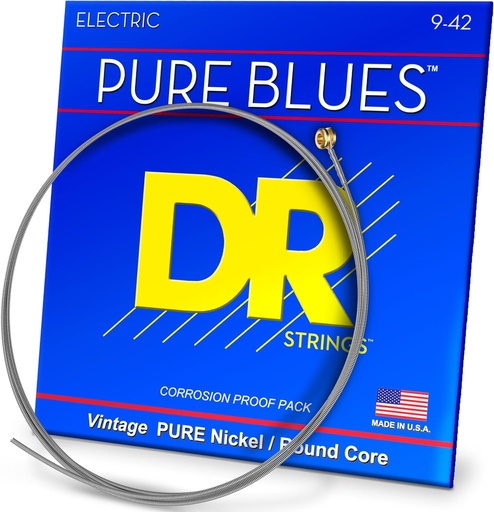 [PHR-9] DR Strings PHR-9 Pure Blues Nickel Wrap Round Core 9-42