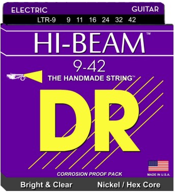 [LTR-9] DR Strings LTR-9 Hi-Beam Nickel Plated Electric Guitar Strings Lite 9-42